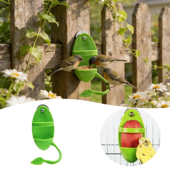 fsxdhpcsgfc Parrot Feeding Bird Food Rack Feeding Bracket Feeders Wooden Bath Basin Bowl Easy Feeders Feeder Window Suction Cup Small Water Feeders Feeders Squirrel Proof Garden Song Button Quail