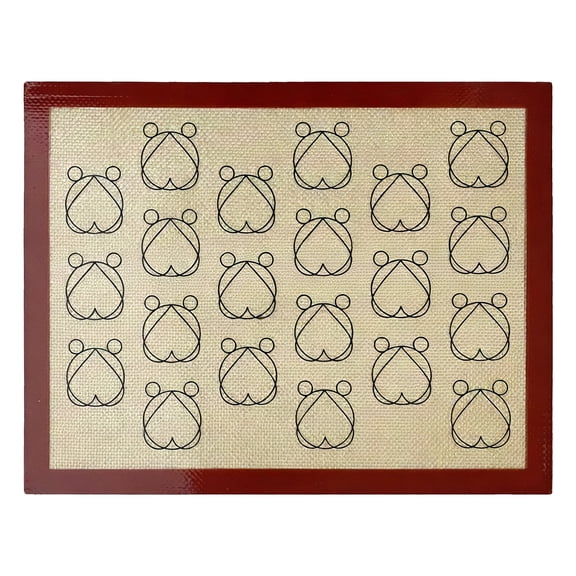 fsxdhpcsgfc Silicone Macaron Baking Mat Non Stick Heart Pattern Template Border Thick Sheet Silicone Baking Mat For Oven And BBQ Non Stick Reusable Baking Sheet Heat Kitchen Mat 550 Burner Mat for
