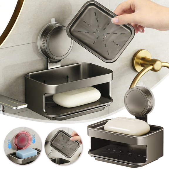 fsxdhpcsgfc Soap Dish Wall Soap Dish Suction Cup For Bathroom Kitchen Storage Plate Drain Holder Kitchen Liner Mat Kitchen Dish Drying Rack over 33 by 22 Drying Rack Kitchen Counter in Rack Utensil