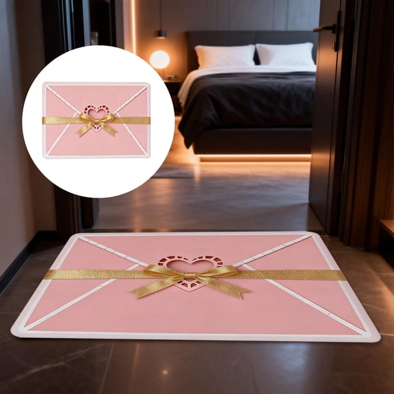fsxdhpcsgfc Valentine's Day Heart Shaped Envelope Door Mat Valentine's Day Red Heart Shaped Envelope Outdoor Fiber Door Mat Rubber Bottom For Front Door Undertaker Blanket Size Knitted Blanket Keep