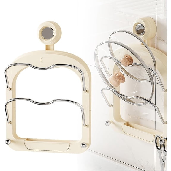 fsxdhpcsgfc Wall Mount Lids Holder No Drill Hanging Board Storage Holder Detachable Drain Kitchen Lid & Pans Cover Organizer Rack For Home Cabinet Food Cabinet Restaurant Cookie Rolling Tray Drying