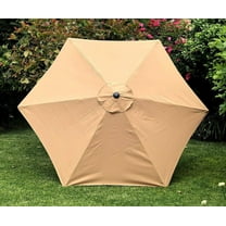 ft 6 Ribs Replacement STRONG & THICK Patio Umbrella Canopy Cover (Canopy ) - SAND