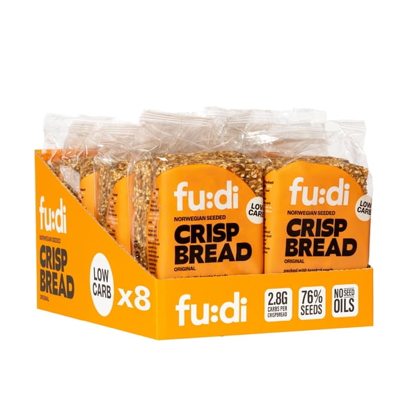 fu:di Norwegian Seeded Crispbread, Original, 8 Pack x 144g