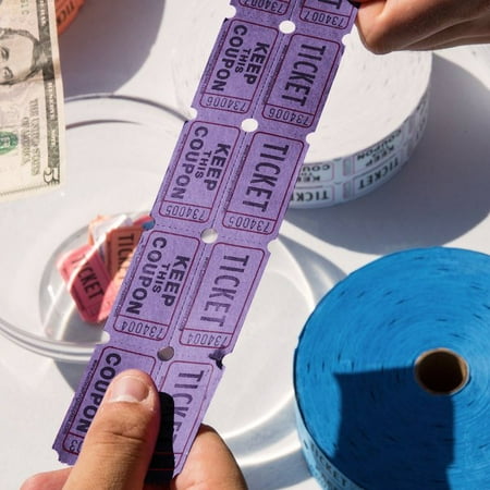 fuchsia double raffle ticket roll