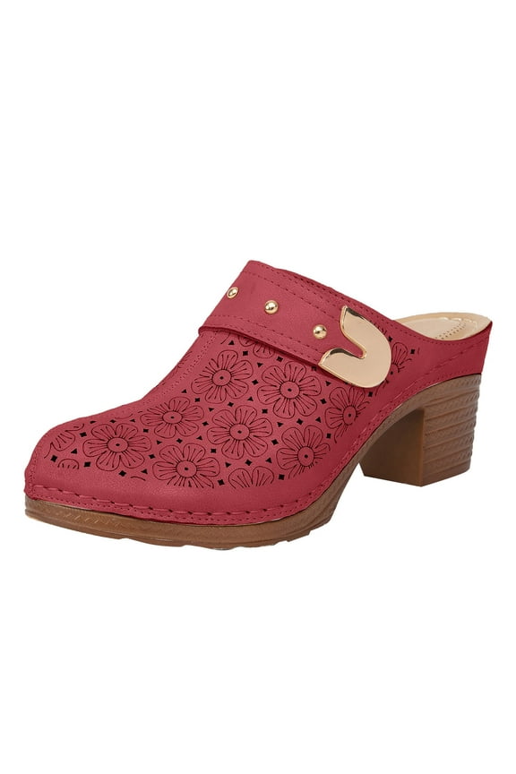 Trendy Womens Heels Mules and Clogs Closed Toe Bootie Pumps Slip on Slippers Shoes