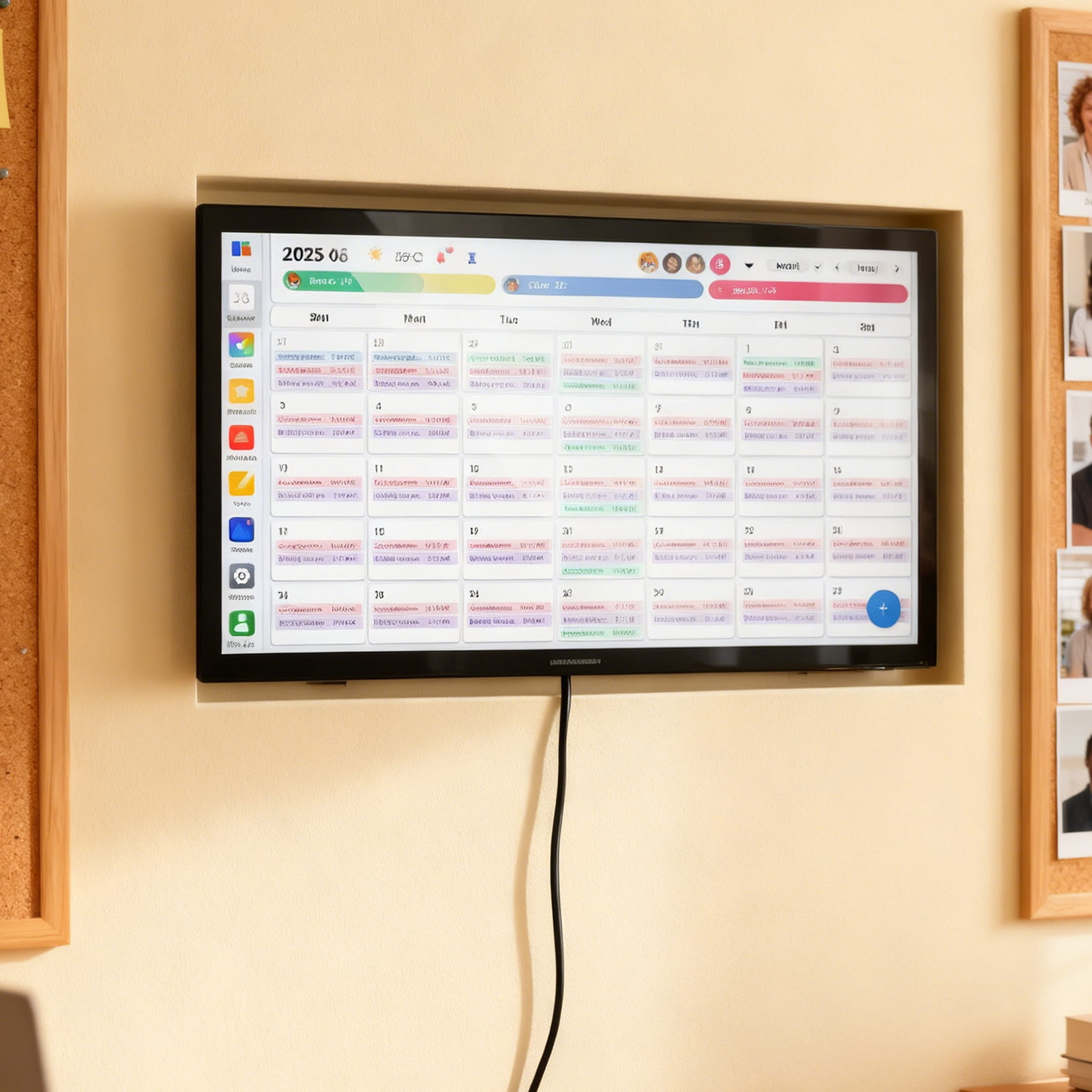 fukursul 30 inch Wall Planner Digital Calendar & Chore Chart,Smart Touchscreen Interactive Display for Family Schedules, Digital Photo Frame Share Moments from Anywhere