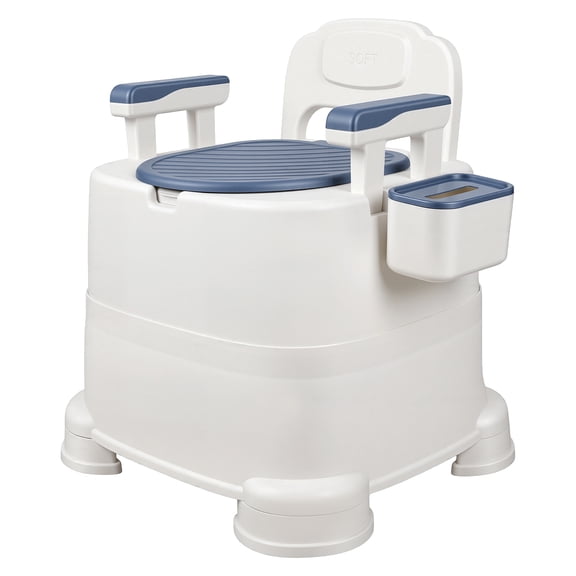 fukursul Bedside Commode, Portable Toilet for Adults, Commode Chair for Toilet with Arm Support, 16" Seat Width, 220lbs Capacity, Potty Chair for Elderly and Disabled