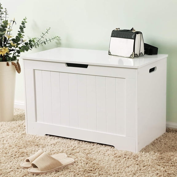 fukursul Storage Chest, 30 Inches Width Storage Bench, Entryway Bench with 2 Safety Hinges, Shoe Bench, Farmhouse Style, for Entryway, Living Room
