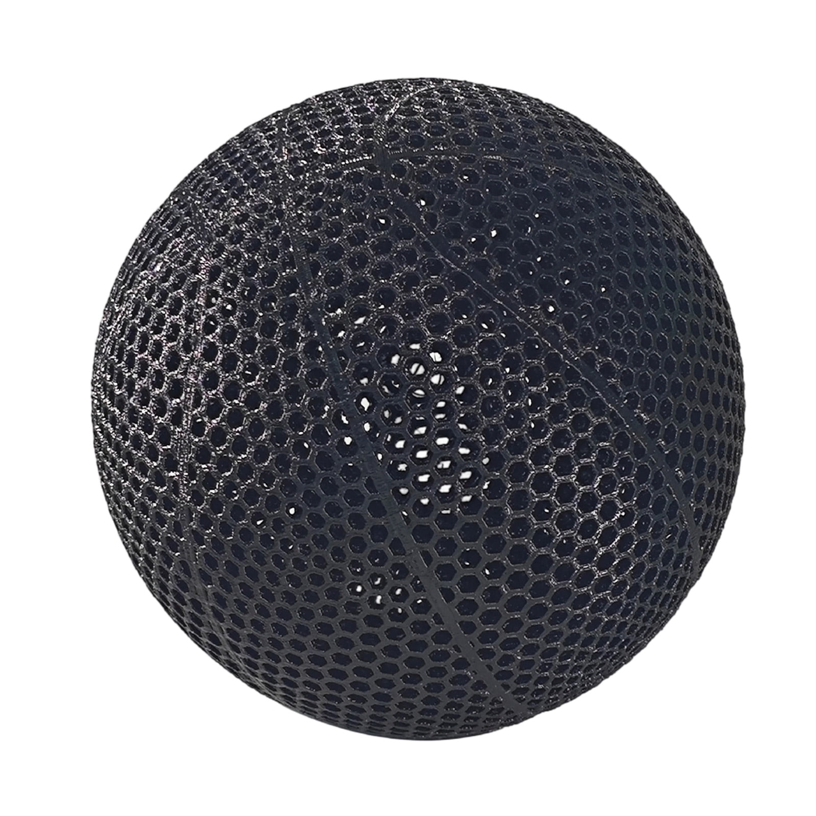 fulan 3D Printed Airless Basketball - No Inflation Required, Durable Indoor & Outdoor Sports Ball for Kids and Adults, Basketball Gift,Black