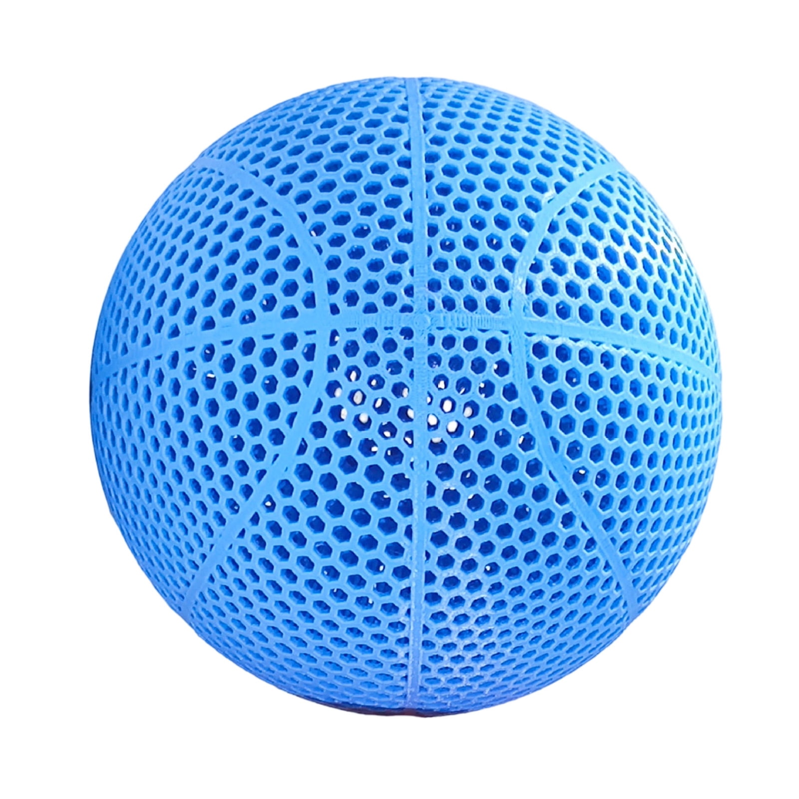 fulan 3D Printed Airless Basketball - No Inflation Required, Durable Indoor & Outdoor Sports Ball for Kids and Adults, Basketball Gift,Blue