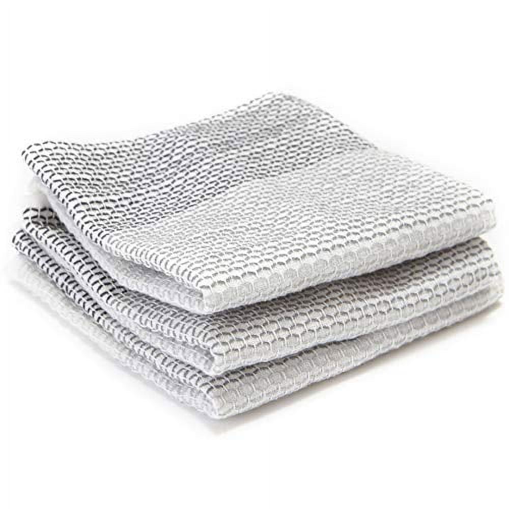 Grayscale Organic Cotton Dish Cloth Set of 3