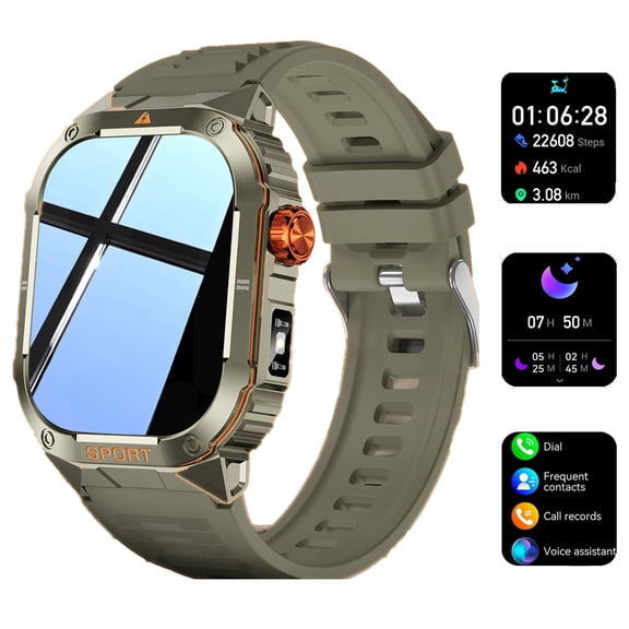 Smart Watch Bluetooth Call Message Reminder LED Flashlight IP67 Waterproof 100+Sports Modes 2.01" Fitness Tracker Smartwatch Women Men Watch for Android