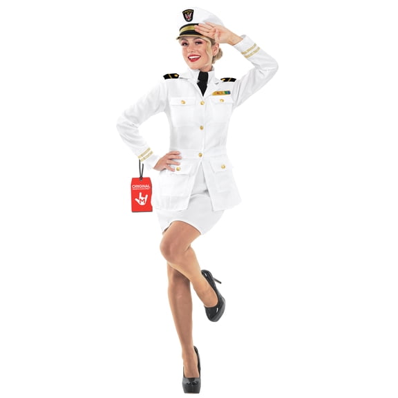 fun shack Boat Captain Costume for Women, Navy Sailor Outfit, Nautical Captain Attire, Perfect for Parties and Events