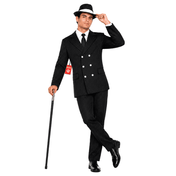fun shack Gangster Costume Men - 1920s Roaring 20s Adult Gangster Outfit - Vintage Style Costume for Parties