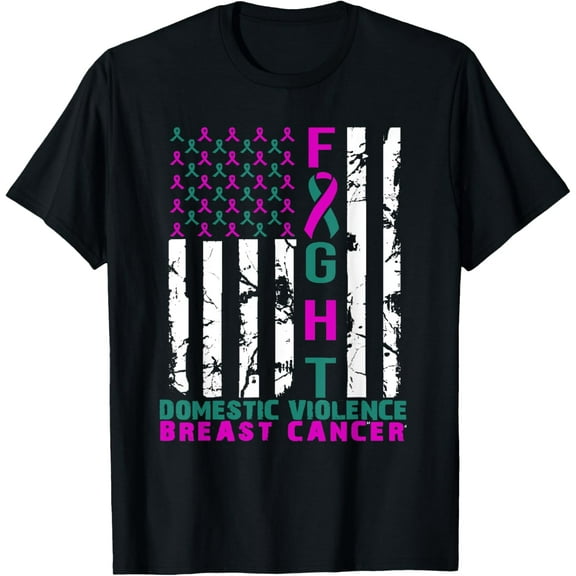 funny Breast Cancer and Domestic Violence Awareness Month . T-Shirt