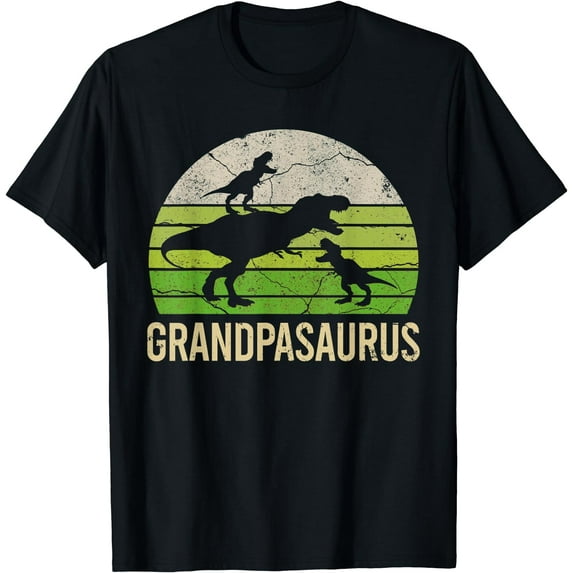 funny Grandpa dinosaur grandson Men Gift tee For Fathers Day T-Shirt Black X-Large