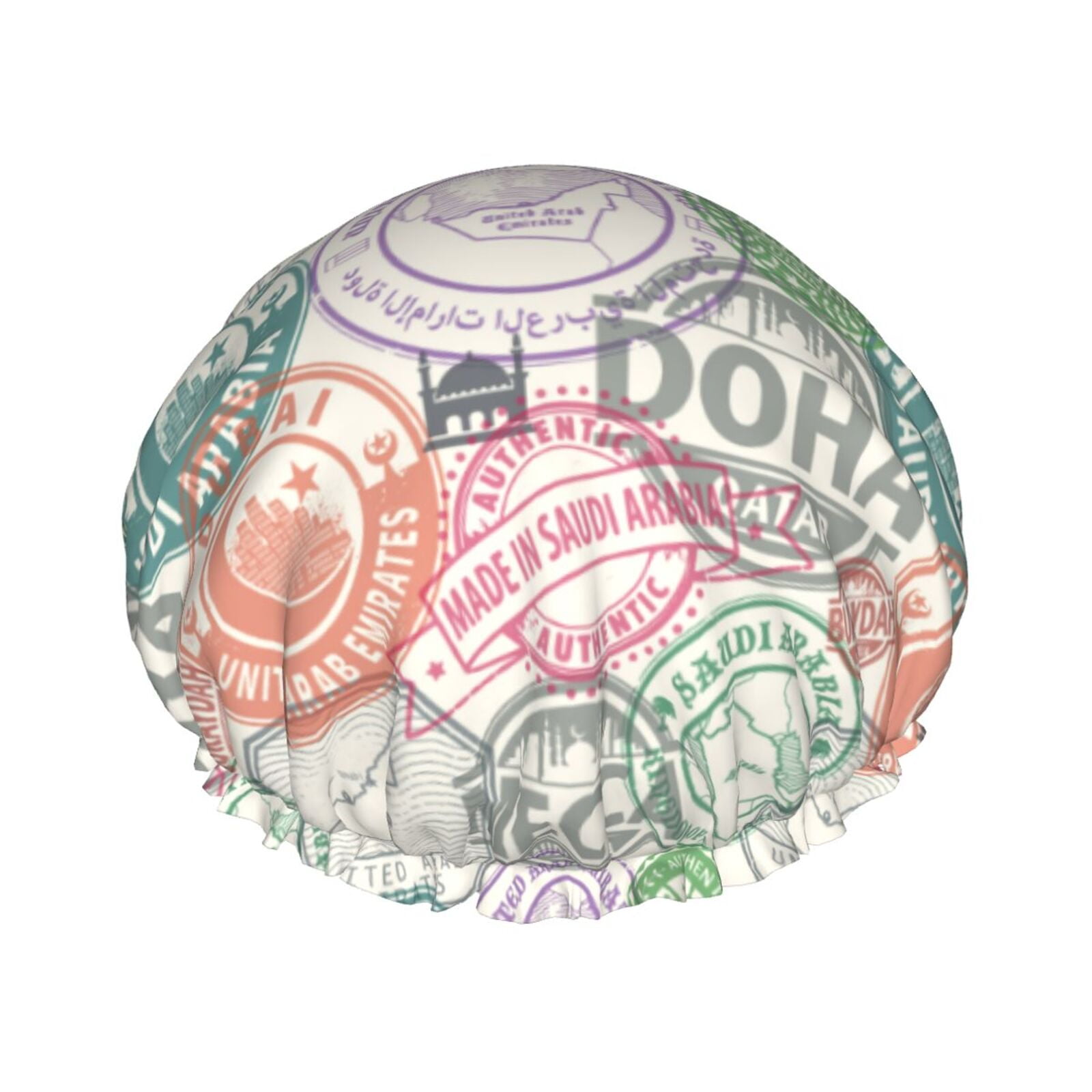 funny Postmark design Shower Cap for Women Shower Caps for Women