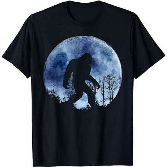 funny bigfoot sasquatch full moon hiking T-Shirt