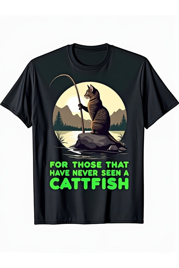 funny catfish meme t shirt for men pun graphic fishing humor soft breathable cotton tee with catfish design casual round neck short sleeve shirt for outdoor casual a