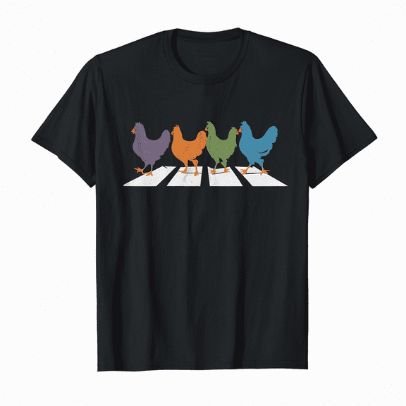 funny chicken Crossing Road Crosswalk Rooster farmer kid men T-Shirt