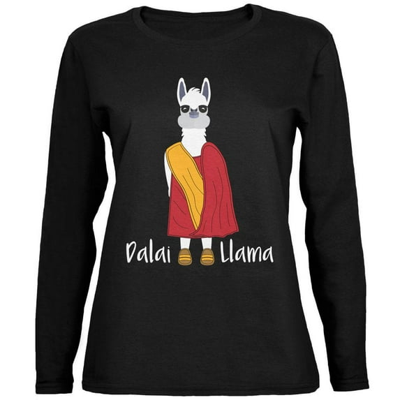 funny dalai lama llama pun ladies' relaxed jersey long-sleeve tee