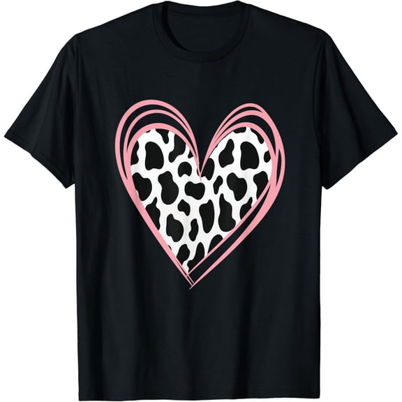 funny heart cow for cow lovers happy Love day T-Shirt