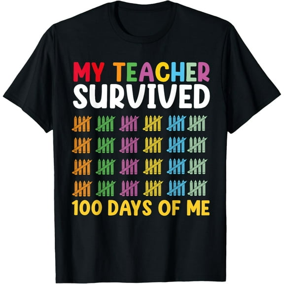funny my teacher survived 100 days of me 100th day of school T-Shirt