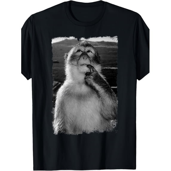 funny thinking monkey meme funny animal gen alpha meme t shirt boys and girls soft tops for casual spring summer style size 120 160