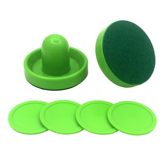 funtasica 1 Set Mini Air Hockey Sliders And Air , Air Hockey Paddles, Goal Handles, Paddles for Air Hockey Table Equipment 2 Green Pushers