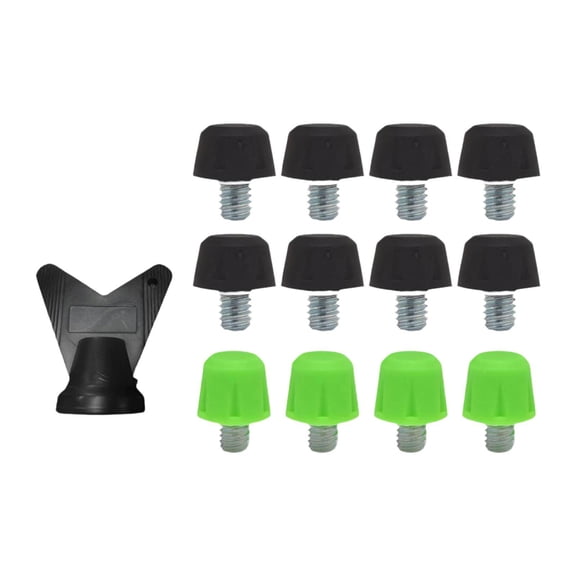funtasica 12Pcs Football Shoe Spikes, Rugby Shoes Studs M6 Threading Screw Soccer Boot Cleats Football Boot Studs for Athletic Sneakers Green 11mm Black 8mm