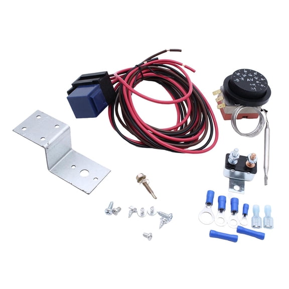 funtasica 12V Electric Fan Thermostat Controller Kit Easy Installation Adjustable Professional for Car Truck Directly Replace