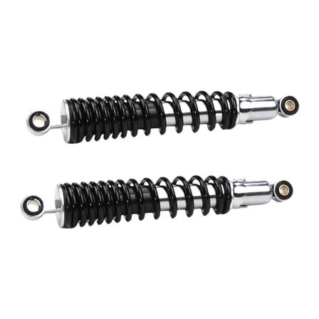 funtasica 2 Motorcycle Rear Shock Absorber,Rear Shock Absorbers,Motorcross Shocks Struts Metal,Spring Shock Absorber Damping Black