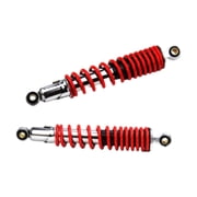 funtasica 2 Motorcycle Rear Shock Absorber,Rear Shock Absorbers,Motorcross Shocks Struts Metal,Spring Shock Absorber Damping Red