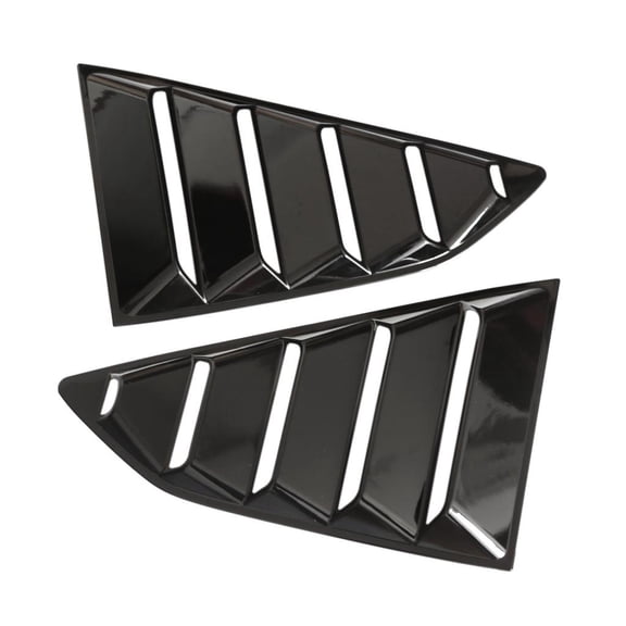 funtasica 2 Pack of Finish Racing Style Rear Side Window Scoop /Louver Shades Fits for , 432x255x40mm , Glossy Black