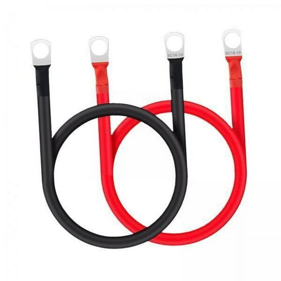 funtasica 2 Pieces Generic AWG 5 Gauge Battery Cables Battery Power Cables Battery Wires for Solar Motorcycle RV Car Auto 30cm