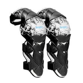 funtasica 2 Pieces Motorcycle Knee Guards Knee Protector Shin Guards Kneepad Gear Adjustable Elastic Strap Suitable for Motorcycle Riding Footb , White