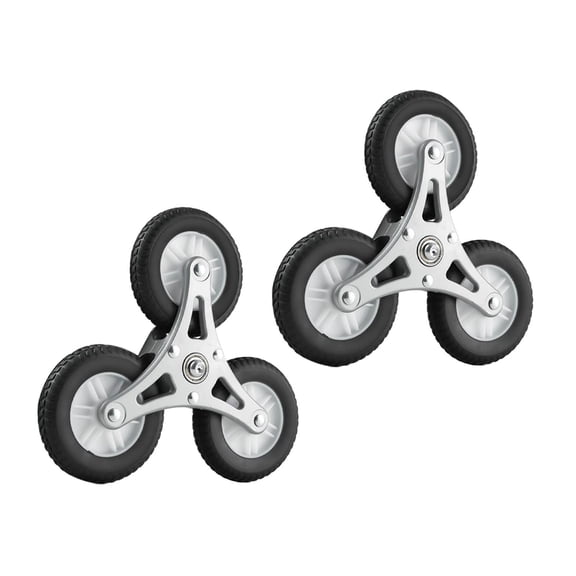 funtasica 2 Pieces Stair Climbing Wheels Triangle Stair Climbing Wheels Trolley Casters Swivel Triangular Assembly Roller Heavy Duty Hand Truck Suitable for Sho 22.5cm
