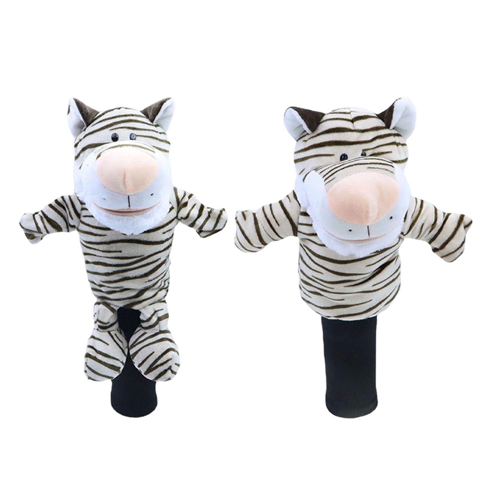 funtasica 2 Pieces Tiger Plush Golf Club Head Covers Driver Fairway Wood Headcovers Golfer Gift Universal Soft Funny Protection Sleeves