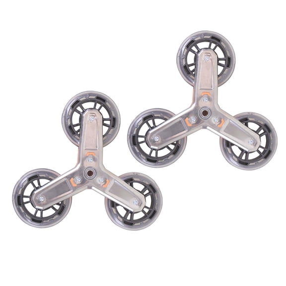 funtasica 2 Pieces Triangle Stair Climbing Wheels Luggage Accessories, Foldable , Trolley Assembly Roller Wheels Orange