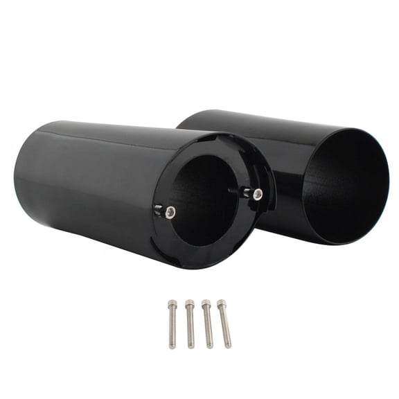 funtasica 2 Pieces Upper Fork Slider Covers, CNC Replacement Metal Fork Slider Protectors, Motorcycle Parts for Touring Street Glide Black