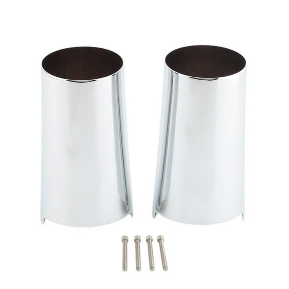 funtasica 2 Pieces Upper Fork Slider Covers, CNC Replacement Metal Fork Slider Protectors, Motorcycle Parts for Touring Street Glide Silver