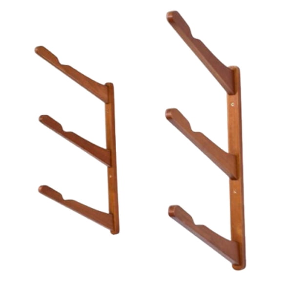 funtasica 2 Pieces Wall Mount Surfboard Rack Wall Mounted Surfboard Rack Bamboo Organizer Hanging Sturdy Support Space Saving Multifunctional Suitable for home surf shop club garage