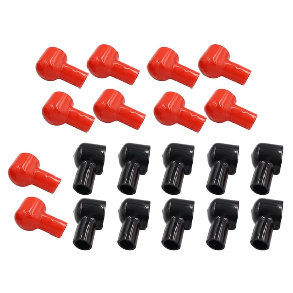 funtasica 20 Pieces Red and Black Battery Terminal Cover, Flexible Car Boots Insulating Cover for Boat Automotive Vehicle Commercial Accessories