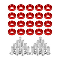 funtasica 20Pcs License Plate Screws Set for Cars Motorcycles Trucks Suvs with Washers red