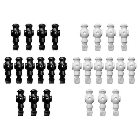 funtasica 26Pcs Table Soccer Men Player, Foosball Players Replacement, Lightweight Table Foosball Player Replacement Man, for Game Room Black White