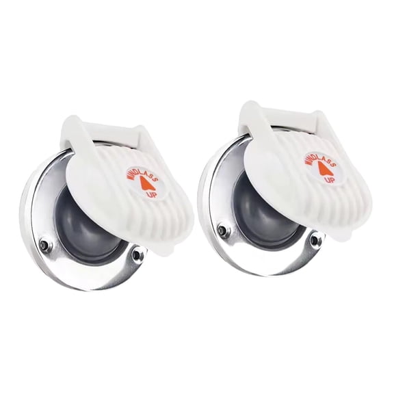 funtasica 2Pcs Boat Windlass Winch Foot Switch up and Down Repairing Accessory Hardware Compact Stable Performance Easily Install White