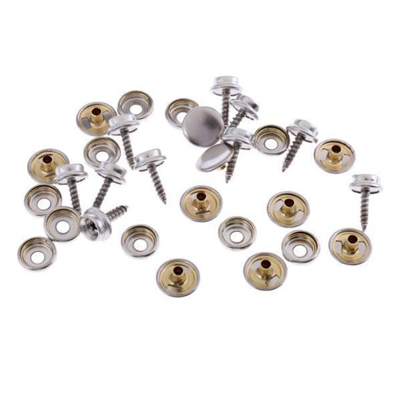 funtasica 2x 10 Set Fastener Screw Snaps, Marine Grade 3/8'' Socket with Stainless Steel 5/8'' Snaps for Boat Canvas, Cover