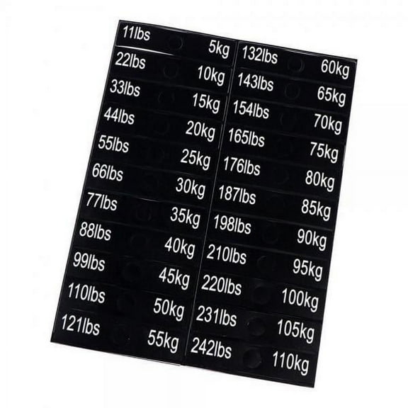 funtasica 2x Weight Sticker Label Sticker White Numbers Self Weighted Block Label Sticker 11 Lbs to 242 Lbs Weight Stack Labels Sticker
