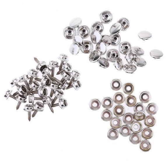 funtasica 2x75Pcs Boat Marine Canvas Cover Snap Fasteners 15mm Screw Stud Button Socket