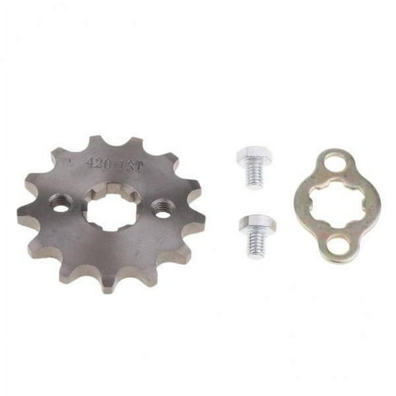 funtasica 2xTooth Front Engine Sprocket for SDG 110cc 125cc Dirt Bike ATV 420-13T-17mm , Black, 2 Pcs
